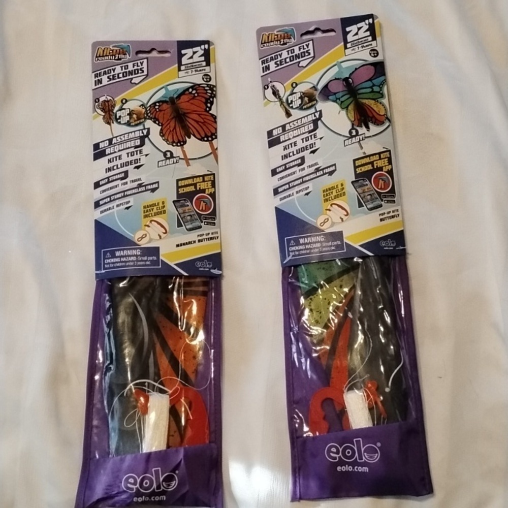 Eolo 22" Pop Up Butterfly Kites, NWT